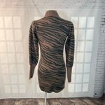 Heartloom  Brown Black Animal Print Bishop Long Sleeve Sweater Dress Size XS Photo 6