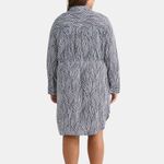 Terra & Sky  Plus Size Navy Blue Stripe Mini‎ Shirt Dress Photo 8