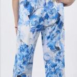 Bryn Walker Fioro Cotton Print Blue White Capri Cropped Pants Coastal Size XL Photo 1