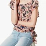 Karen Millen NWT  Women’s 2 Pop-up Ruffles Georgette Top Watercolor Floral Print Photo 1