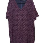 Madewell  Women’s 100% Silk Bell Sleeve Mini Dress Painted Clover Size 8/10 Photo 3