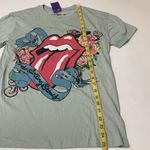 The Rolling Stones NWT Light Green Sage Floral Lips  Babydoll Tee T-Shirt Top New Photo 6
