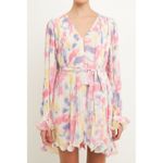 Endless Rose New!  Tie-Dye Chiffon Pleated Mini Dress, XS Photo 2