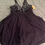 Bloomchic Navy Swim Dress NWT Women’s size 10 White Photo 0