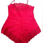 Formfit Vintage 70s Red Sheer Romantic Lace Button Up Lingerie Romper Teddie Size 34 Photo 7