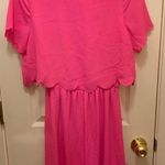 Boutique Hot Pink Scallop Trim Dress Photo 0