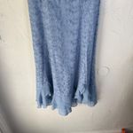 Sundance  Light Blue Lace Floral Ruffle Trim Sleeveless Maxi‎ Dress Small Party Photo 5