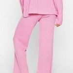 Nasty Gal Pink Ribbed Soft Knit Set Photo 1
