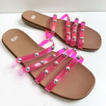 BP  Sandals Womens Size 6 Slip On Open Toe Studded Pink Slides Photo 0