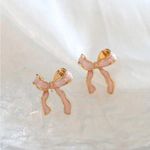 Pink Bow Earrings Photo 2