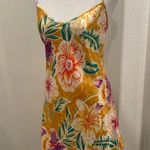 VTG Romantic Moods 90s Y2K Yellow Tropical Floral Cami Slip Mini Dress Photo 1