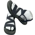 Skechers  Women's Navy Strappy Open Toe Flat Sandals Shoes Size 9 Slingback NWOT Photo 1