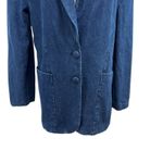 Afrm Agnes Oversized Denim Blazer Jacket Dark Wash Blue Size Medium Photo 5