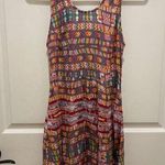 Roxy Multi-Color Tribal Print Tank Tie Back Mini Dress L Photo 0