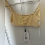 We Wore What  Yellow Ribbed Cotton Bralette NWT xxs Photo 6
