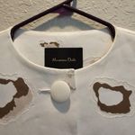 Massimo Dutti  White Abstract Cat Animal Print Crop Blazer 3/4 Sleeve Jacket US 2 Photo 2