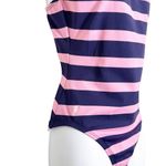 Ralph Lauren Vintage  Sport Pink Navy Striped One Piece Swimsuit size 10 Photo 4