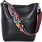 Women Handbag Designer Vegan Leather Hobo Handbags Shoulder Bucket Cross-body Purse Photo 0