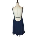 Donna Mizani Navy Blue Crepe Sleeveless Scoop Neckline A Line Low Back Dress S Photo 3
