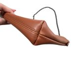 Brooks Brothers  Chain Strap Shoulder Bag‎ Brown Caramel Leather Minimalist Photo 8