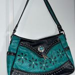 Tooled Leather Laser Cut Purse Feather Country Western Handbag Shoulder Bag Photo 2