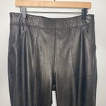 Spanx Pants Womens Large Black Faux Leather Jogger Stretch Sport Edgy Athleisure Photo 2