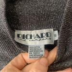 Vintage Metallic Silver Long Sleeve Turtle/High Neck Silver Top Size Small Photo 4