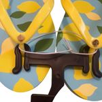 Kate Spade New York Lemon Print Flip Flops Sandals Size 11 Yellow Blue Photo 3