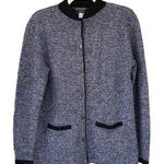 Southern Fried Cotton T7 Y2K VTG South Cotton Hand Loomed Cardigan Sweater Knit Button Blue Brown M Photo 0