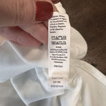 Spanx  PERFECT LENGTH TOP Powder White Sweatshirt Raw Hem Large Jersey Knit Photo 11