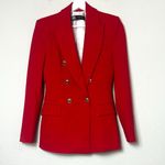 ZARA Tailored Double Breasted Blazer - Mid-Red Photo 1
