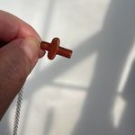 Vintage goldstone cross pendant on sterling chain Brown Photo 4