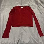 Live in the Moment  Chic Red Long Sleeve Crop Top Photo 0