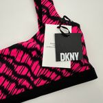 DKNY  Bikini Top Size Medium NWT Printed Square Neck Hot Pink Black Swim Sporty Photo 4