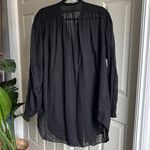 Skin Women’s Oversized Feather Light Cotton Black Dress Shirt Size 3 Photo 2