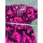 Torrid  Plus Size 1 Hot Pink Tropical Mesh Smocked Waist Swimsuit Swim Cover Up Photo 6