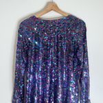 Blacktie Oleg Cassini Dress Womens 14 Sequin Long Sleeve Cocktail Multicolor 90s Size M Photo 13