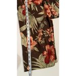 Tommy Bahama Ankle Pants Sz 14 Hawaiian Brown Floral Silk Tie Zip Vacation Boho Photo 9
