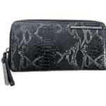 Kenneth Cole large  zip around organizer bifold embossed grey leather wallet Photo 0