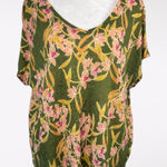 Rachel Zoe 100% Linen Floral Blouse Short Sleeve Size Large Photo 0