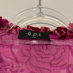 Anthropologie O.P.T Velvet Floral Cutout Puff Sleeve Mini Dress Fuchsia Pink M Photo 2