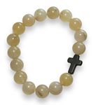 Unisex Set of 2 Beaded Cross Religious Christian Stretch Bracelets Photo 5