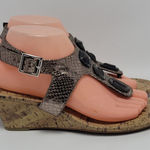 dexflex comfort Dex Flex T Strap Metallic Thong Wedge Sandal Gem Stone Jeweled Size 8.5 Photo 0