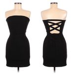 Ke.ned.ik Women's Black Strapless X Back Bodycon Mini Dress Size XL Photo 1