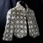 Forever 21 Glamour Pinup Style Faux Fur Checkboard Coat Size Large Juniors Photo 1