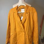 Madewell Golden Yellow 100% linen Blazer - Women's Size L NWT Photo 0