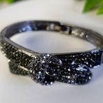 Oxidized Silver Pave Smokey CZ Crystal Belt Bracelet Photo 0