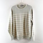 Brandy Melville Crewneck Striped Brianna Cotton Sweater Green One Size - Medium Photo 2