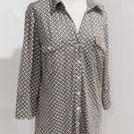 Verve Ami  Women's White, Black, Mustard Geometric Print Stretch Shirt Size XL Photo 3