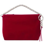 Jimmy Choo  NWT Callie Velvet Clutch in Red and Silver Photo 0